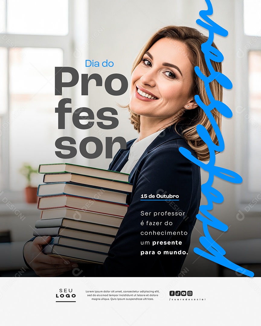 Dia do Professor 15 de Outubro Social Media PSD Editável