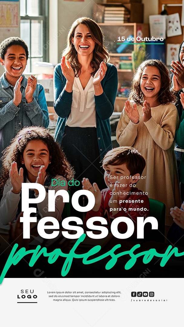 Story Dia do Professo 15 de Outubro Social Media PSD Editável