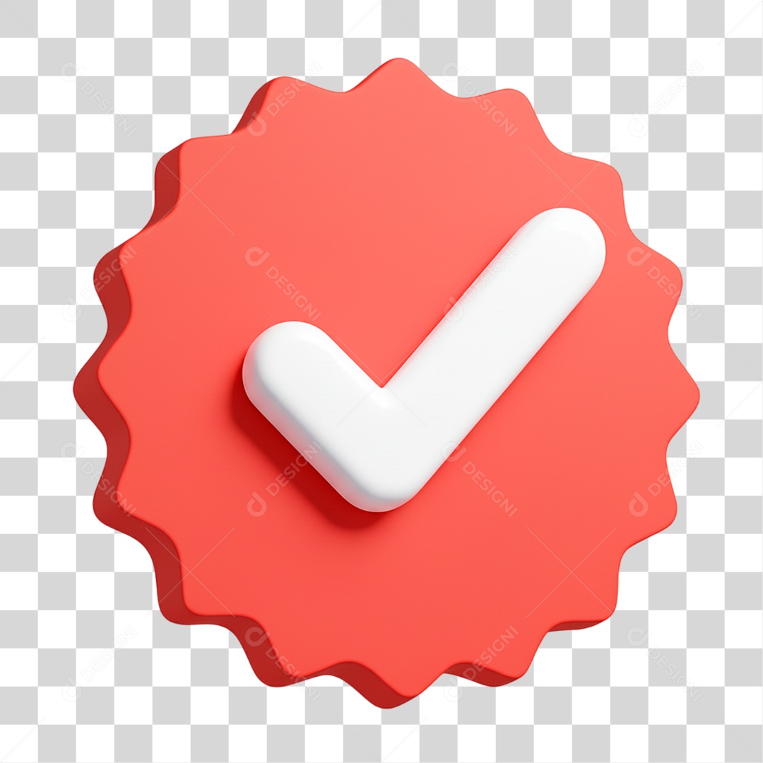 Ícone 3D de Confirmação PNG Transparente