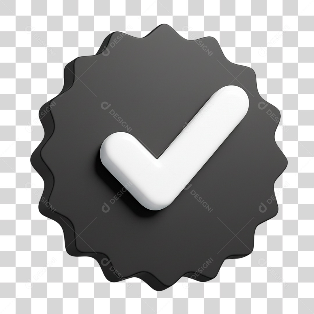 Ícone 3D de Confirmação PNG Transparente