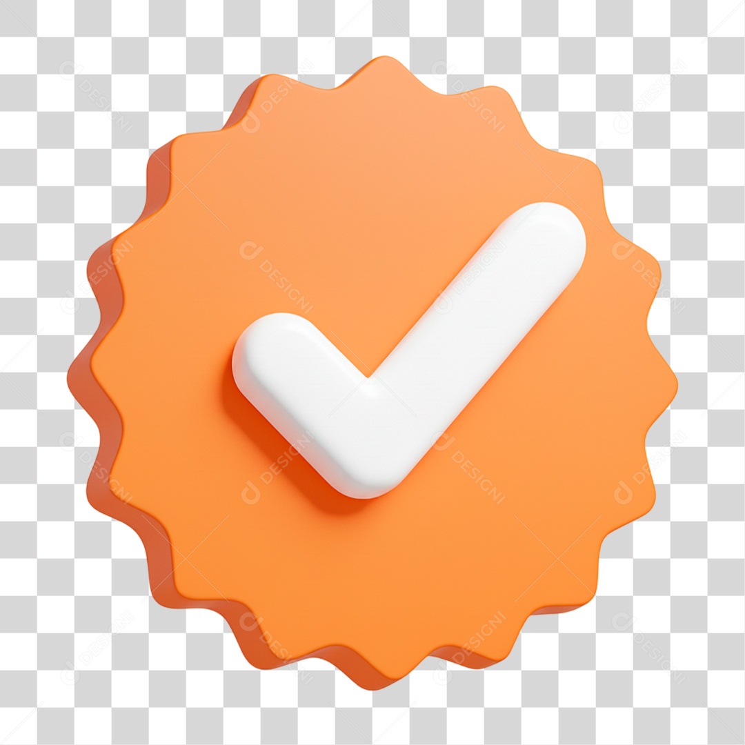Ícone 3D de Confirmação PNG Transparente