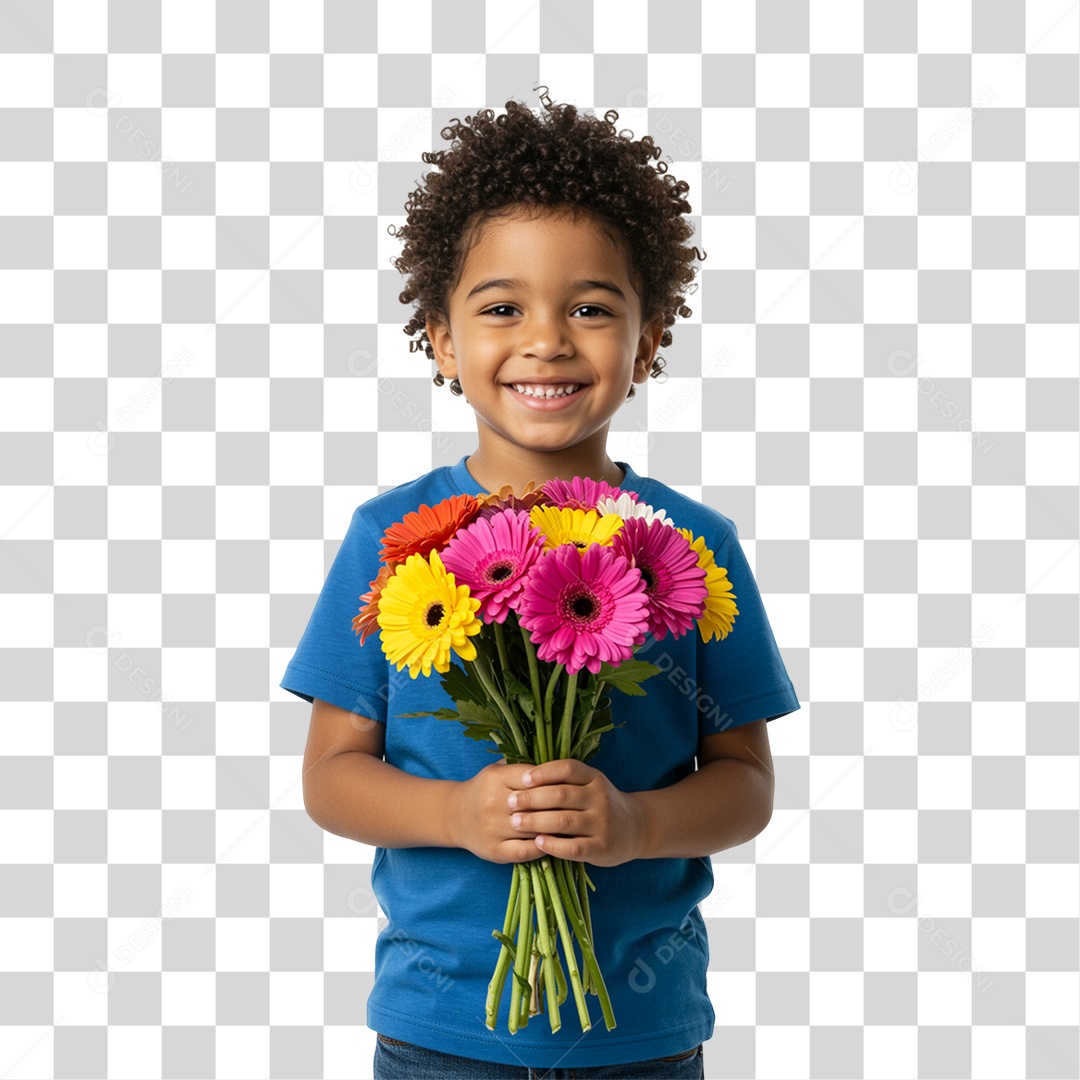 Crianças com Flores PNG Transparente