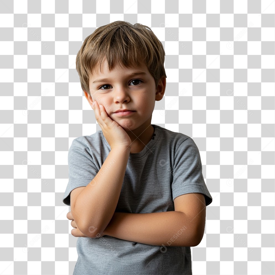 Criança Pensando PNG Transparente