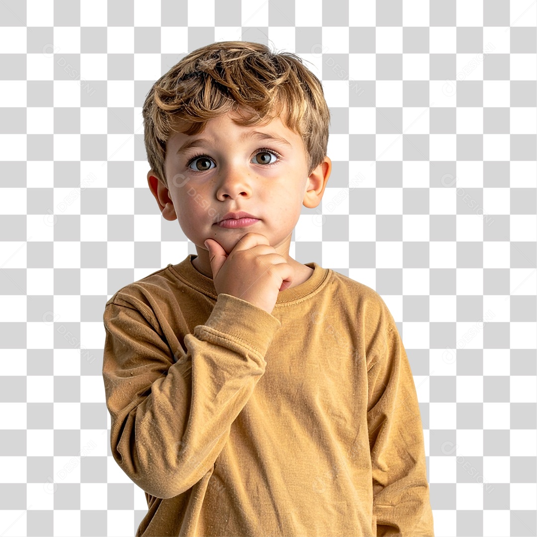 Criança Pensando PNG Transparente