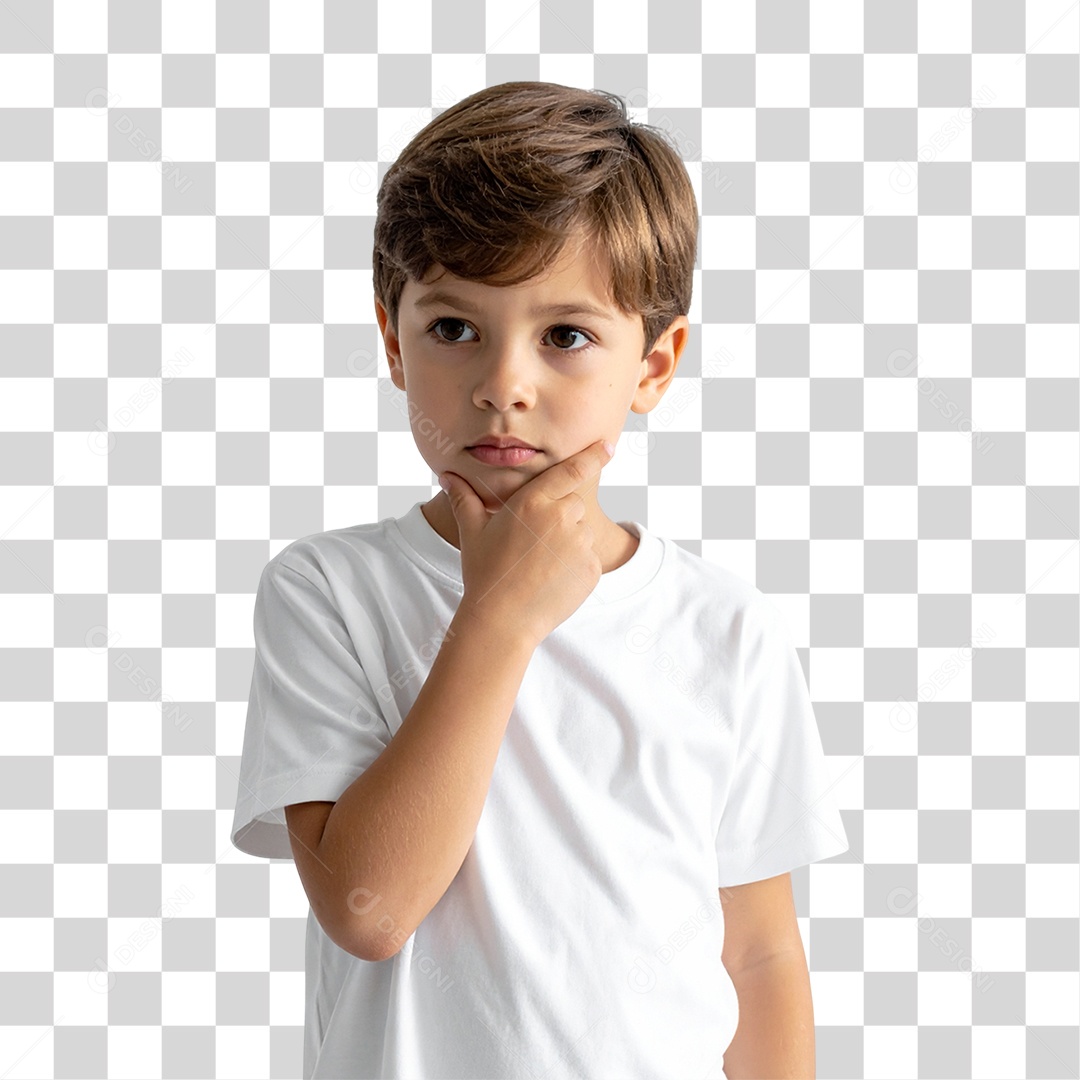 Criança Pensando PNG Transparente