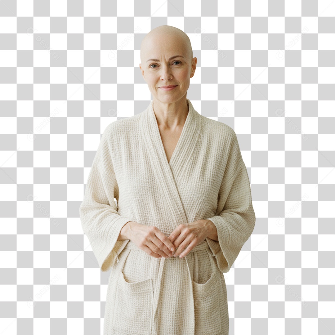 Mulher sem Cabelo Outubro Rosa PNG Transparente