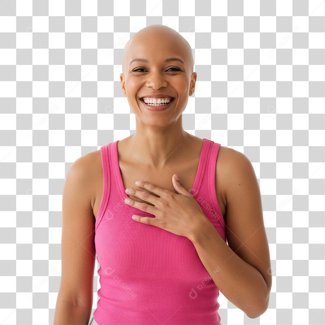 Mulher de Rosa Outubro Rosa PNG Transparente