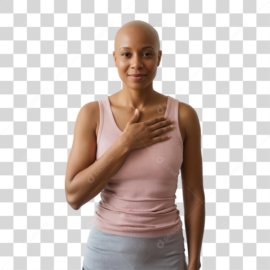 Mulher de Rosa Outubro Rosa PNG Transparente