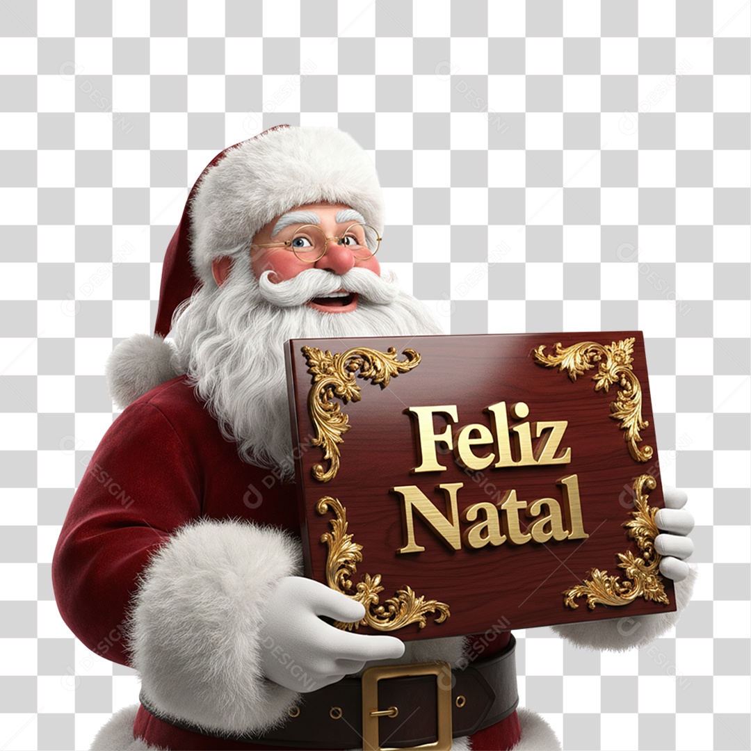 Selo 3D Feliz Natal PNG Transparente