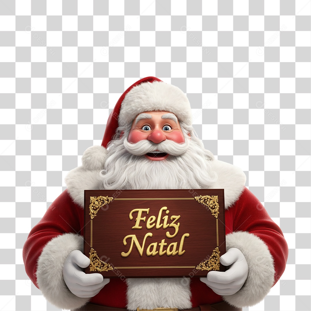 Selo 3D Feliz Natal PNG Transparente
