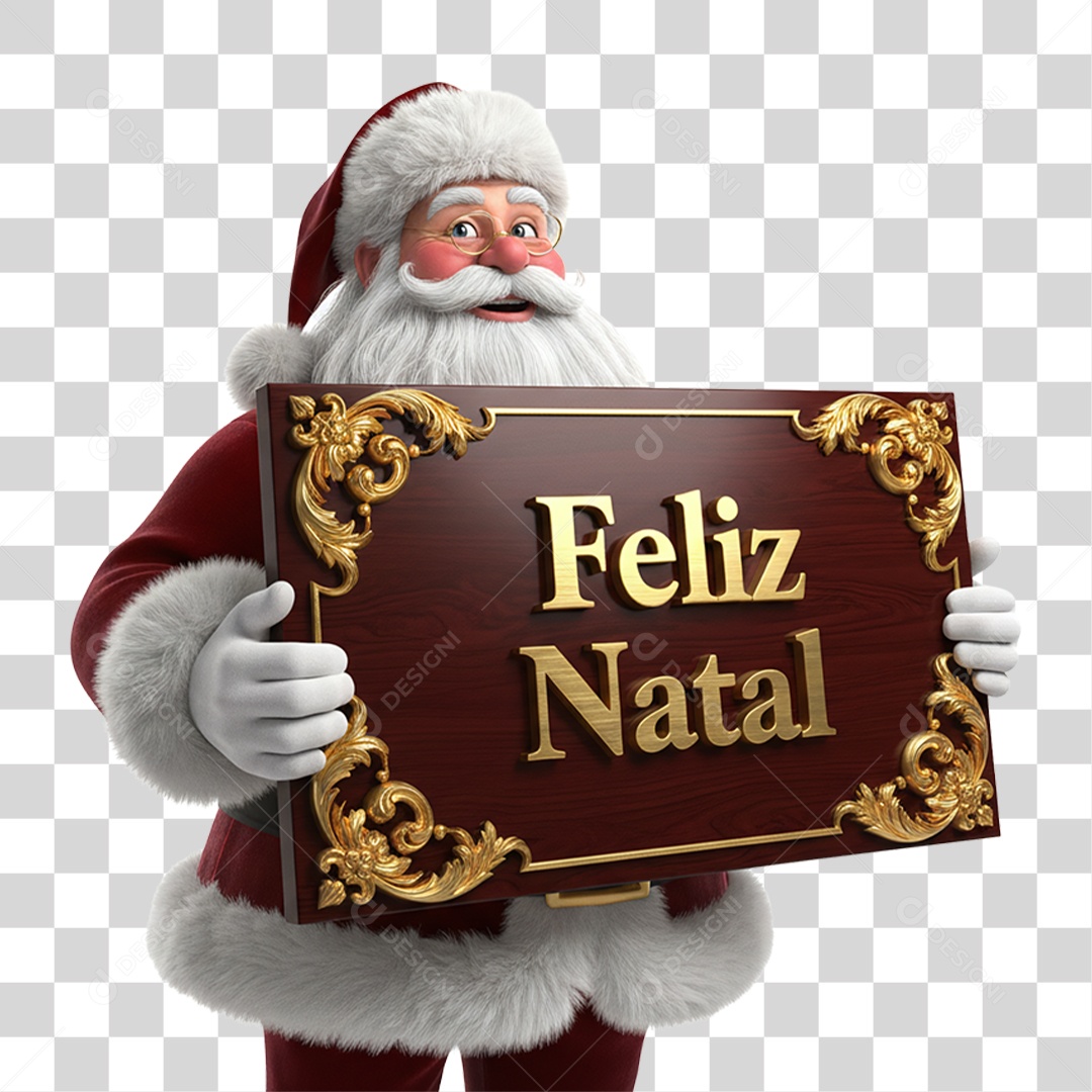 Selo 3D Feliz Natal PNG Transparente
