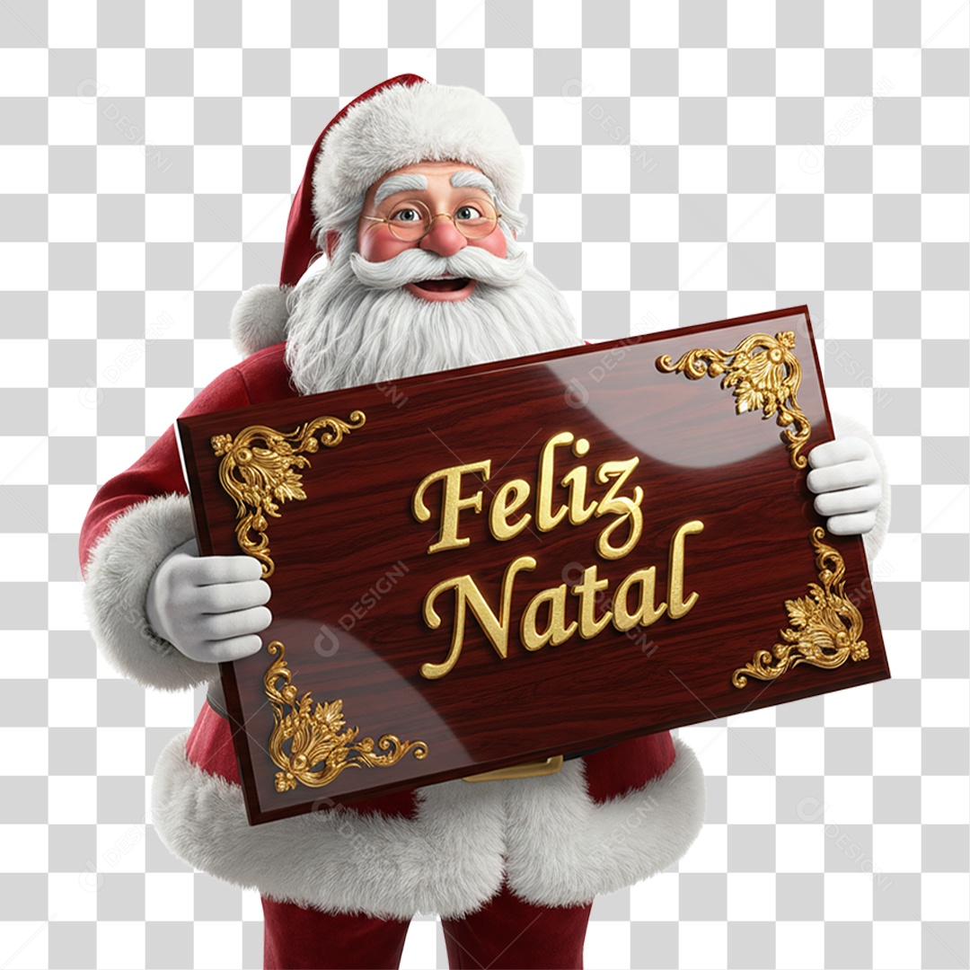 Selo 3D Feliz Natal PNG Transparente