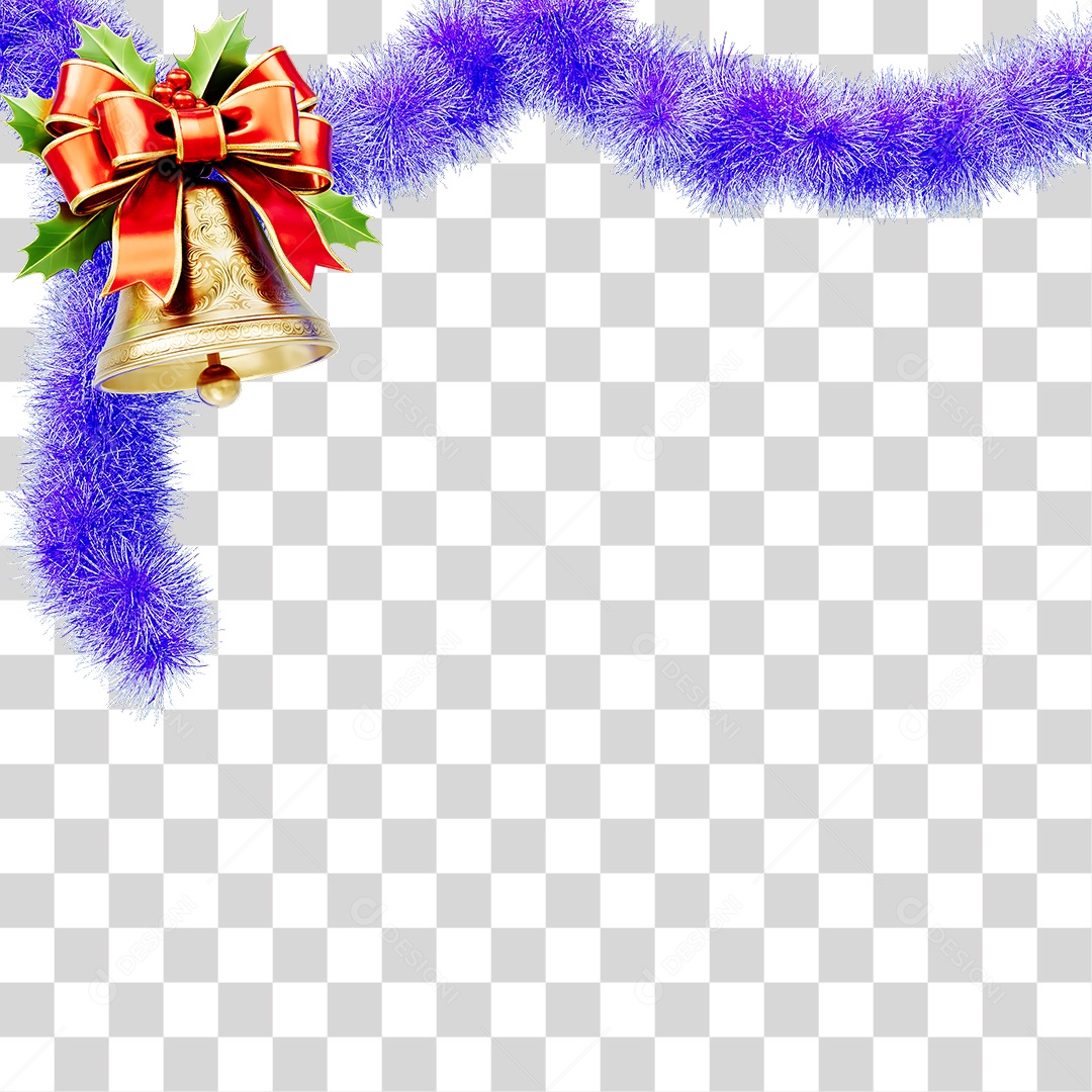 Elemento 3D Fios Sinos Decoração de Natal PNG Transparente