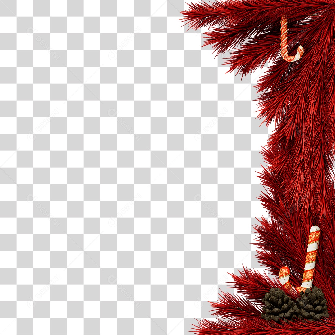 Elemento 3D Galhos Decoração de Natal PNG Transparente