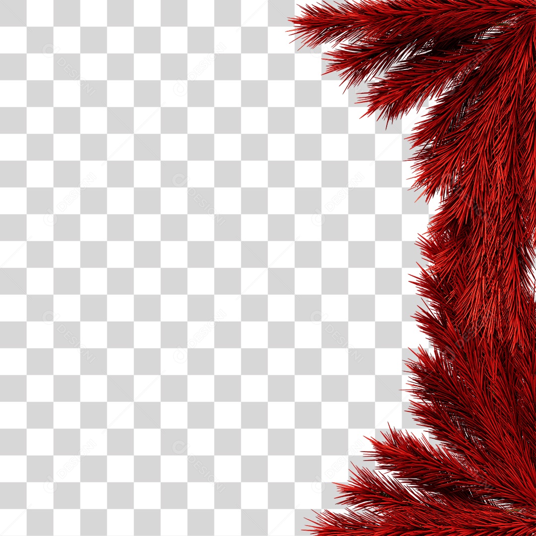 Elemento 3D Galhos Decoração de Natal PNG Transparente