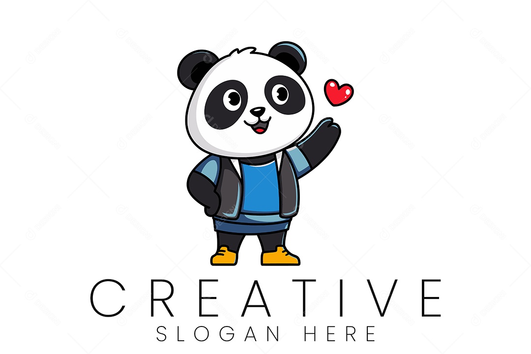 Logo de Animal Panda Ilustração Vetor EPS + AI Editável