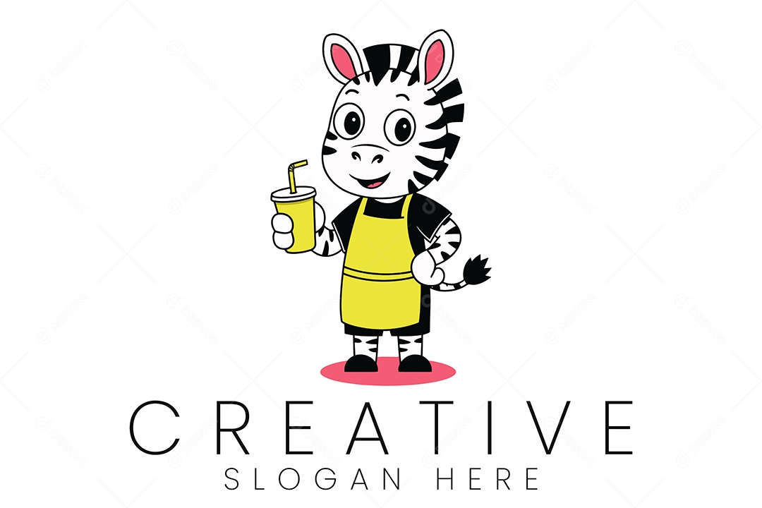 Logo de Animal Zebra Ilustração Vetor EPS + AI Editável