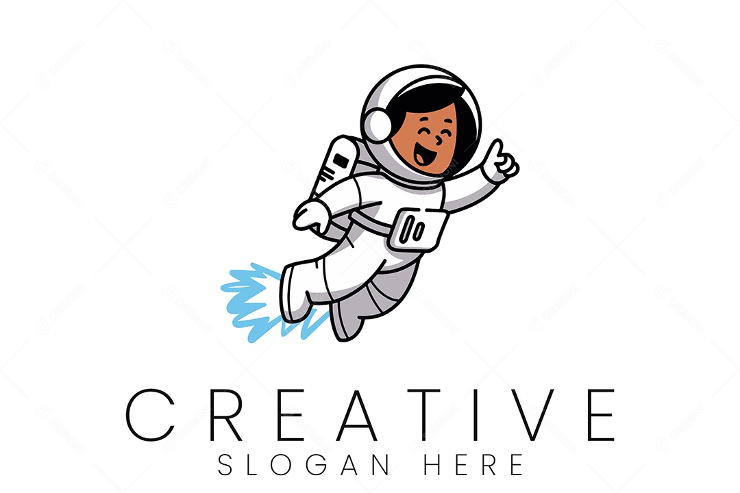 Logo de Empresa Astronauta Ilustração Vetor EPS + AI Editável