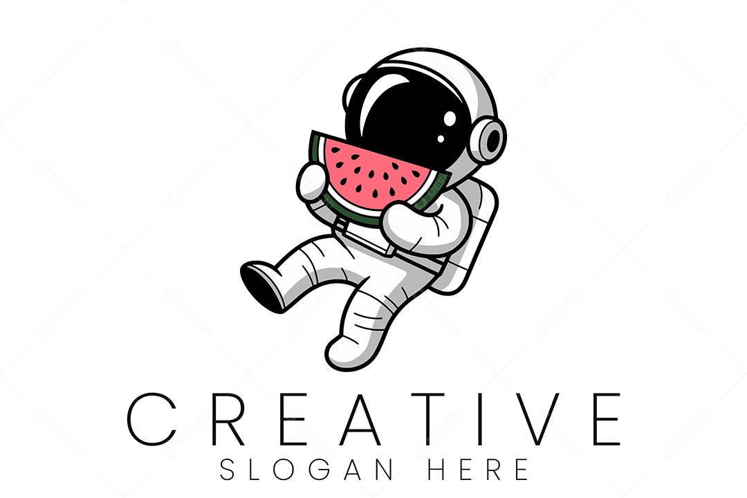 Logo de Empresa Astronauta Ilustração Vetor EPS + AI Editável