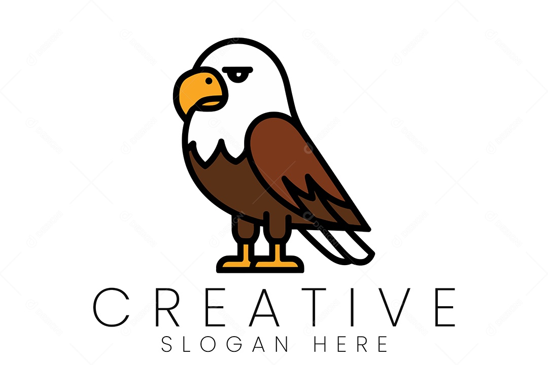Logo de Animal Águia Ilustração Vetor EPS + AI Editável