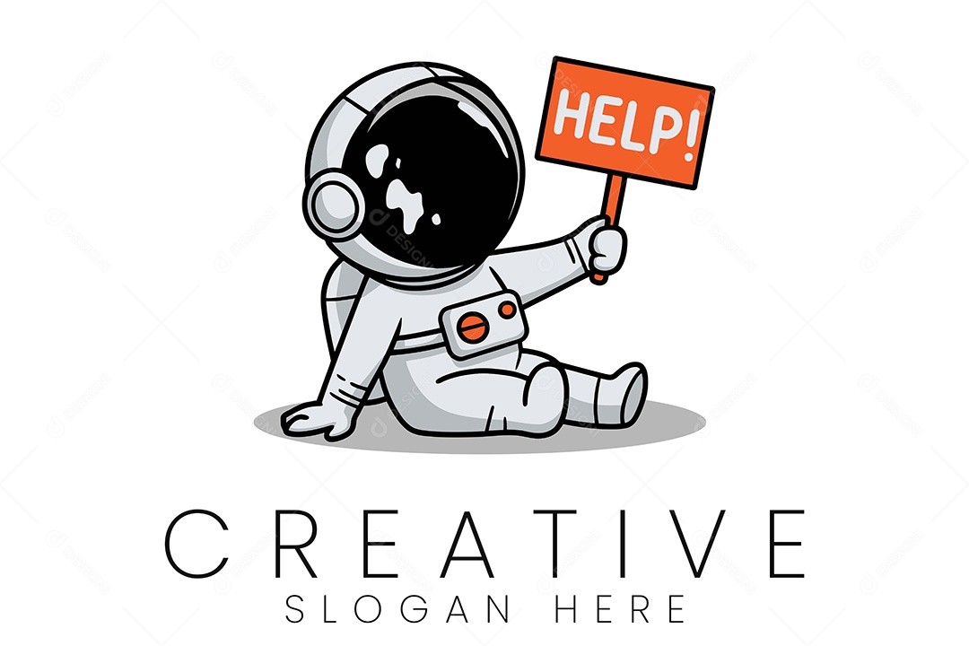 Logo de Empresa Astronauta Ilustração Vetor EPS + AI Editável