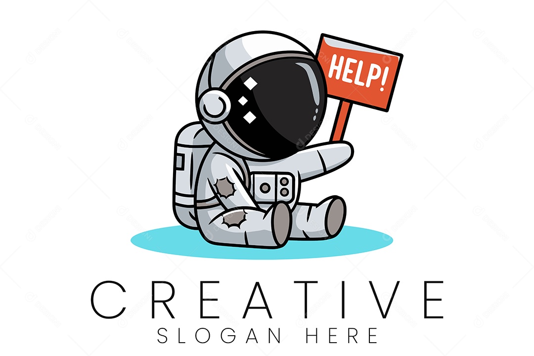 Logo de Empresa Astronauta Ilustração Vetor EPS + AI Editável