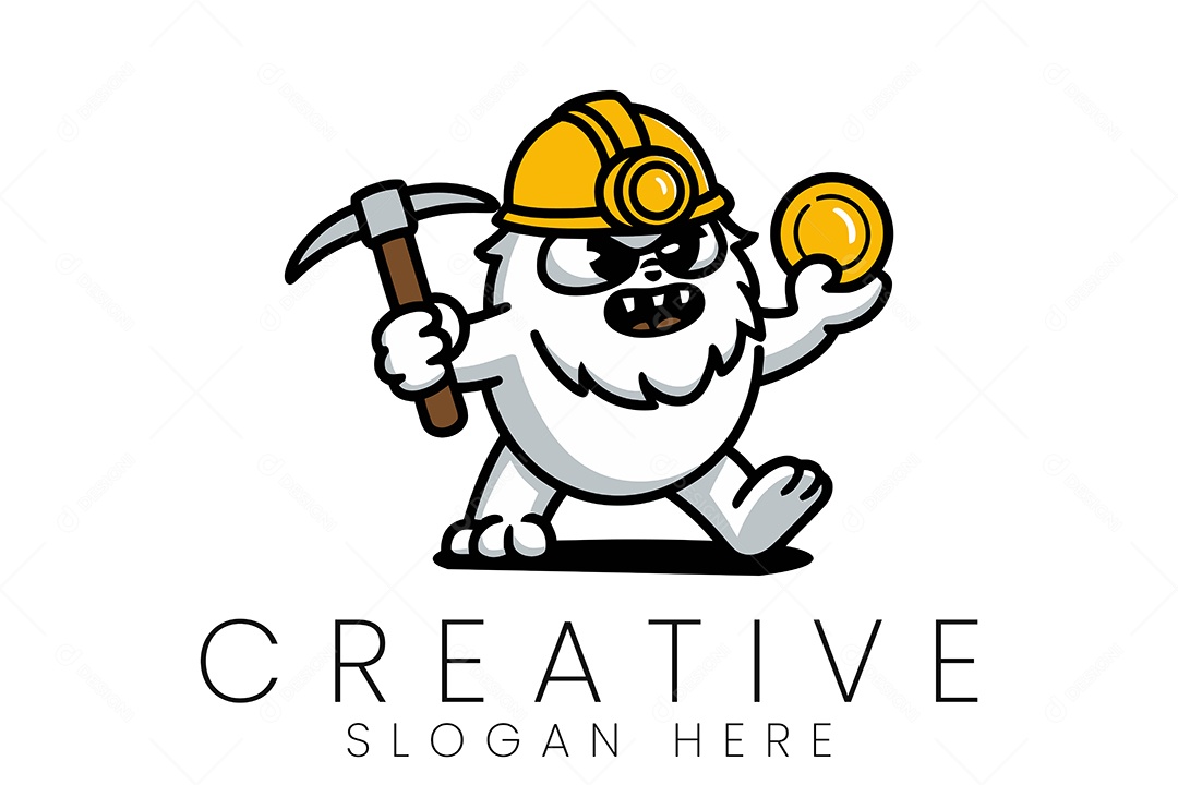 Logo de Empresa Minerador Ilustração Vetor EPS + AI Editável