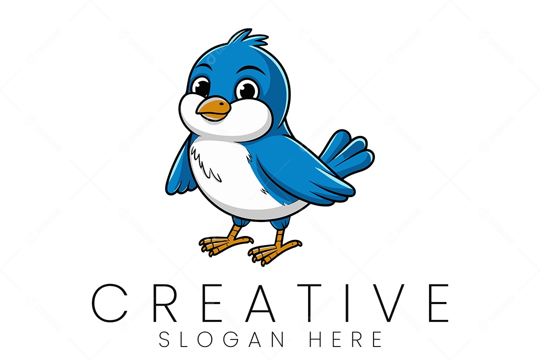 Logo de Animal Pássaro Ilustração Vetor EPS + AI Editável