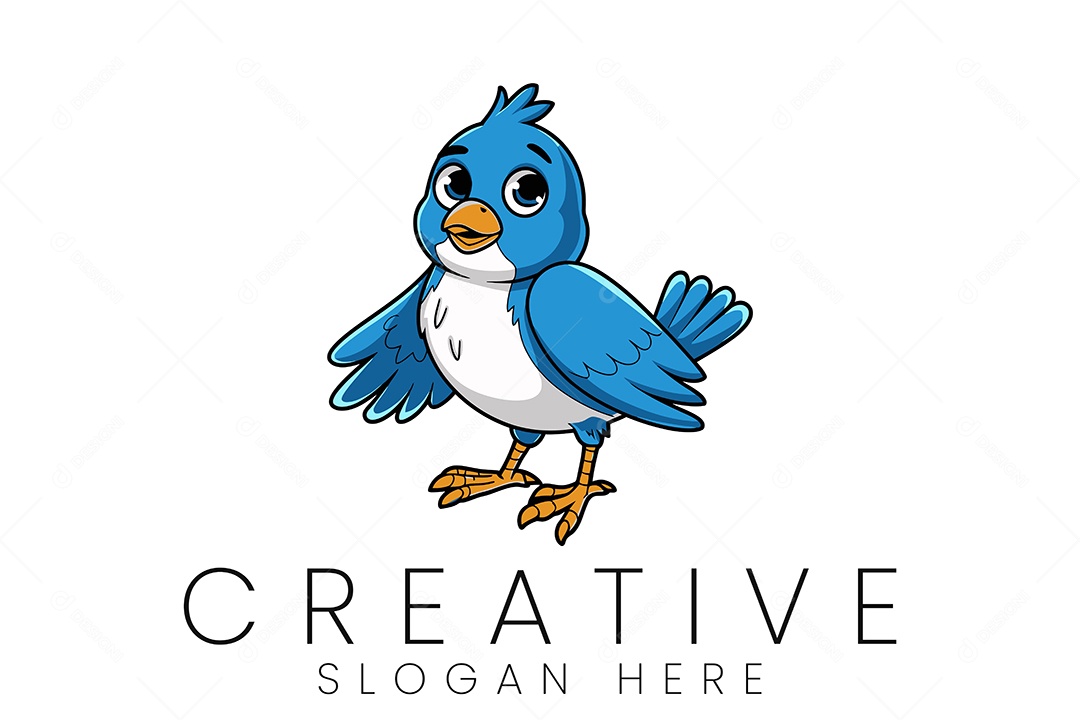 Logo de Animal Pássaro Ilustração Vetor EPS + AI Editável