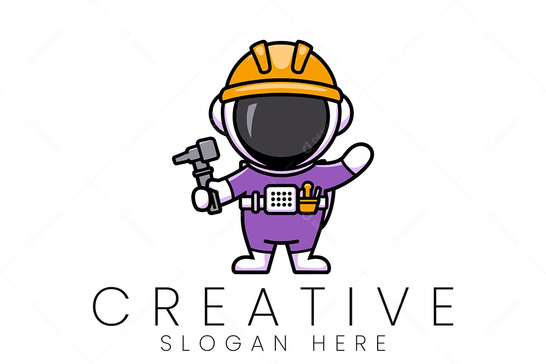 Logo de Empresa Astronauta Ilustração Vetor EPS + AI Editável