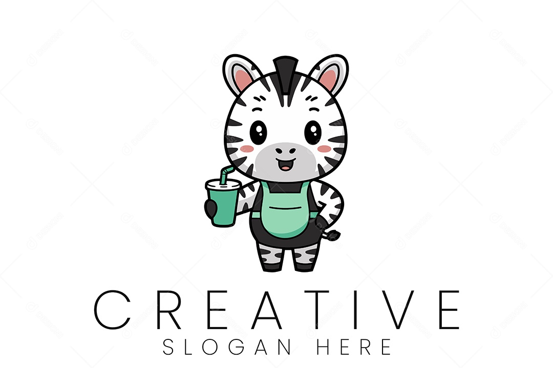 Logo de Animal Zebra Ilustração Vetor EPS + AI Editável