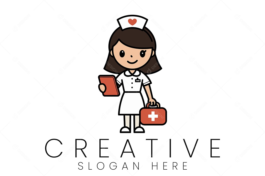 Logo de Enfermagem Ilustração Vetor EPS + AI Editável