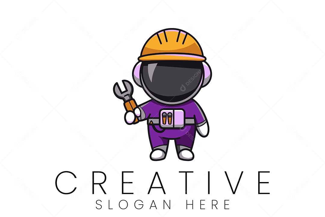 Logo de Empresa Astronauta Ilustração Vetor EPS + AI Editável