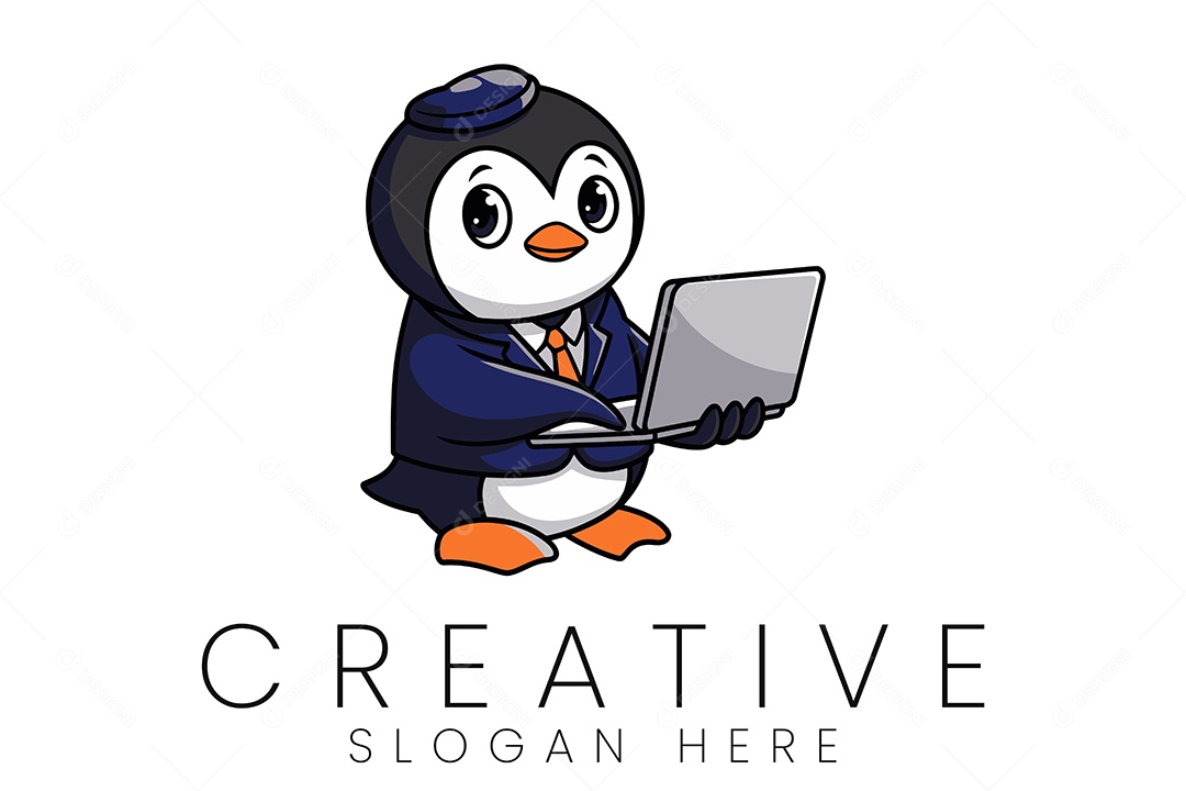 Logo de Animal Pinguim Ilustração Vetor EPS + AI Editável