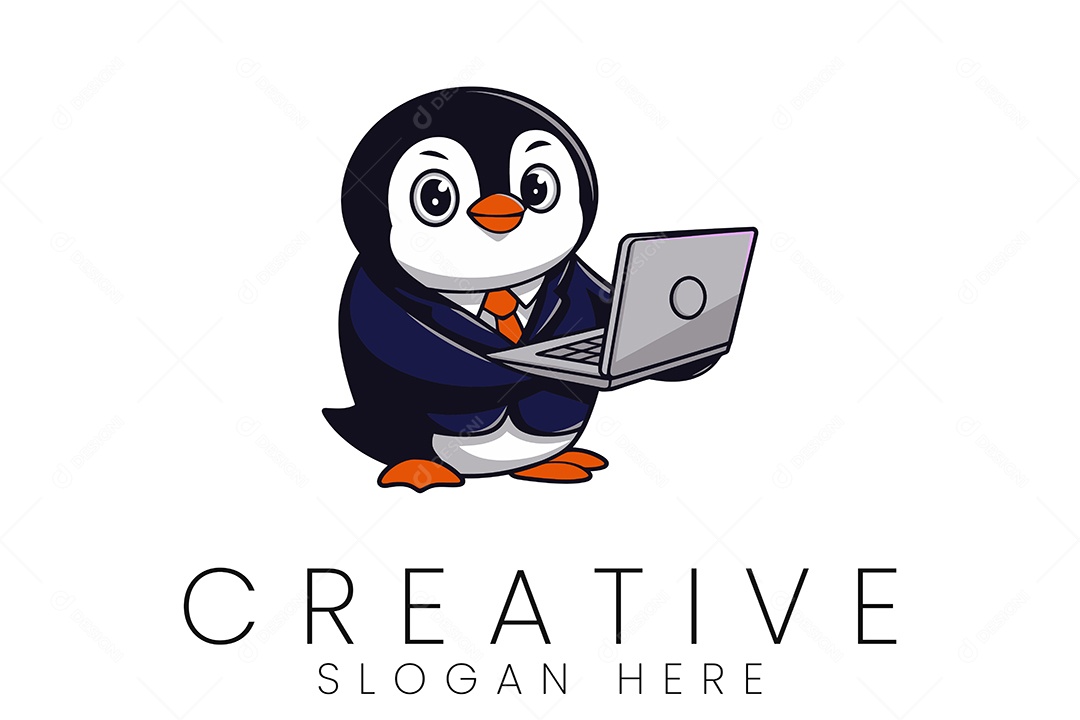 Logo de Animal Pinguim Ilustração Vetor EPS + AI Editável
