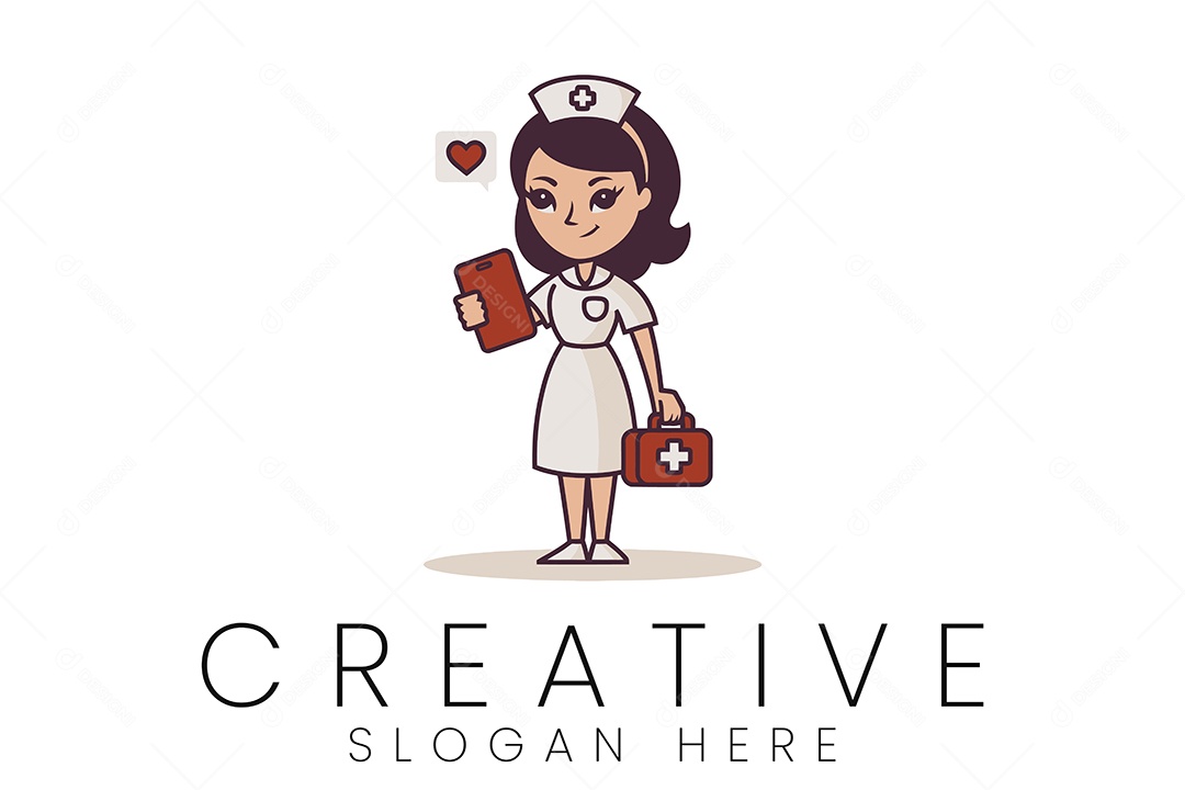 Logo de Enfermagem Ilustração Vetor EPS + AI Editável