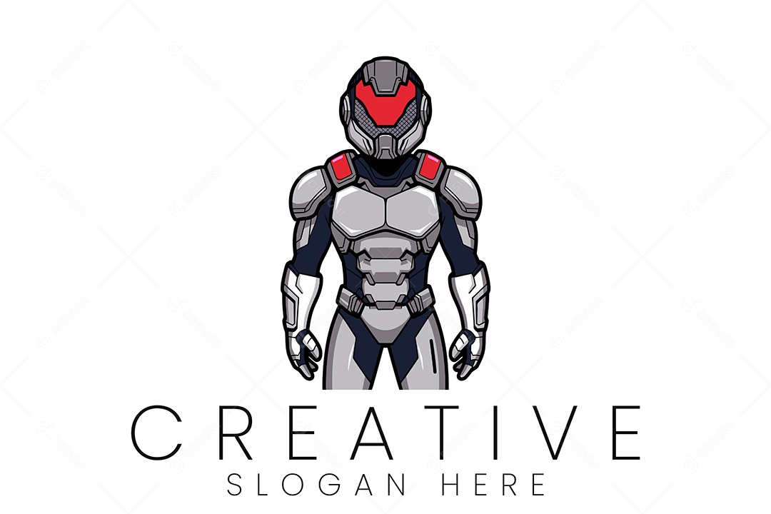 Logo de Empresa Robô Ilustração Vetor EPS + AI Editável