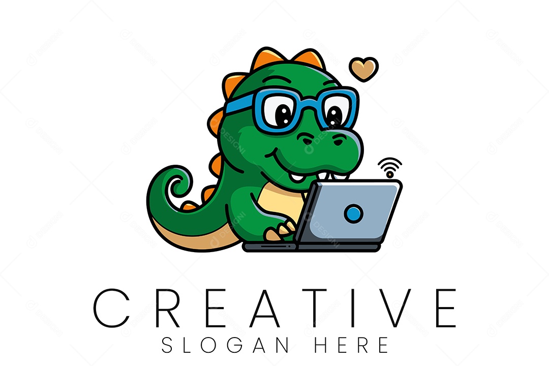 Logo de Animal Dinossauro Ilustração Vetor EPS + AI Editável