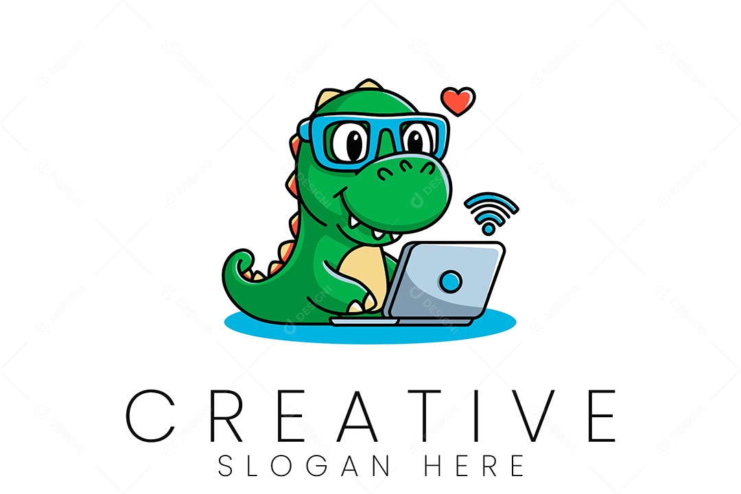 Logo de Animal Dinossauro Ilustração Vetor EPS + AI Editável