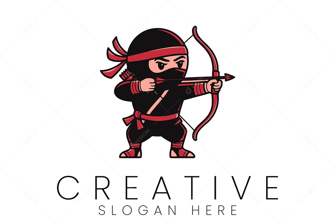 Logo de Ninja Ilustração Vetor EPS + AI Editável