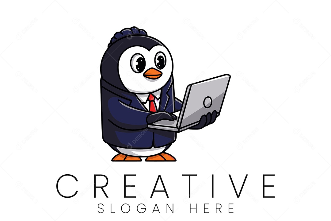 Logo de Animal Pinguim Ilustração Vetor EPS + AI Editável