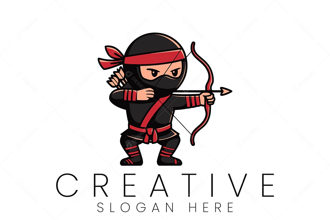 Logo de Ninja Ilustração Vetor EPS + AI Editável