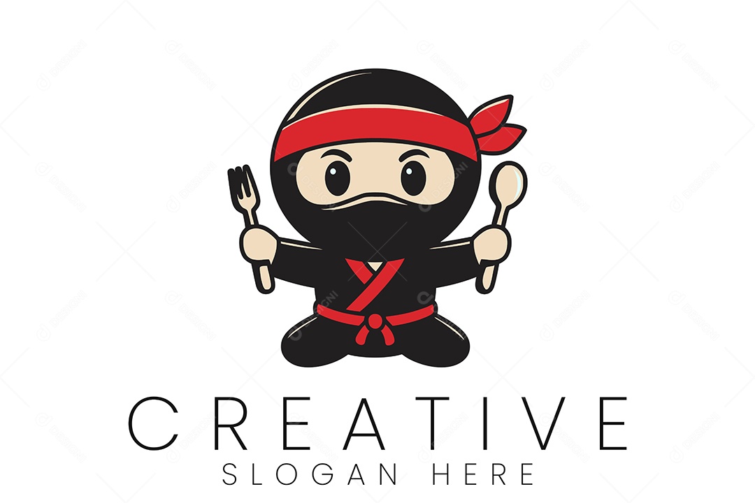 Logo de Ninja Ilustração Vetor EPS + AI Editável