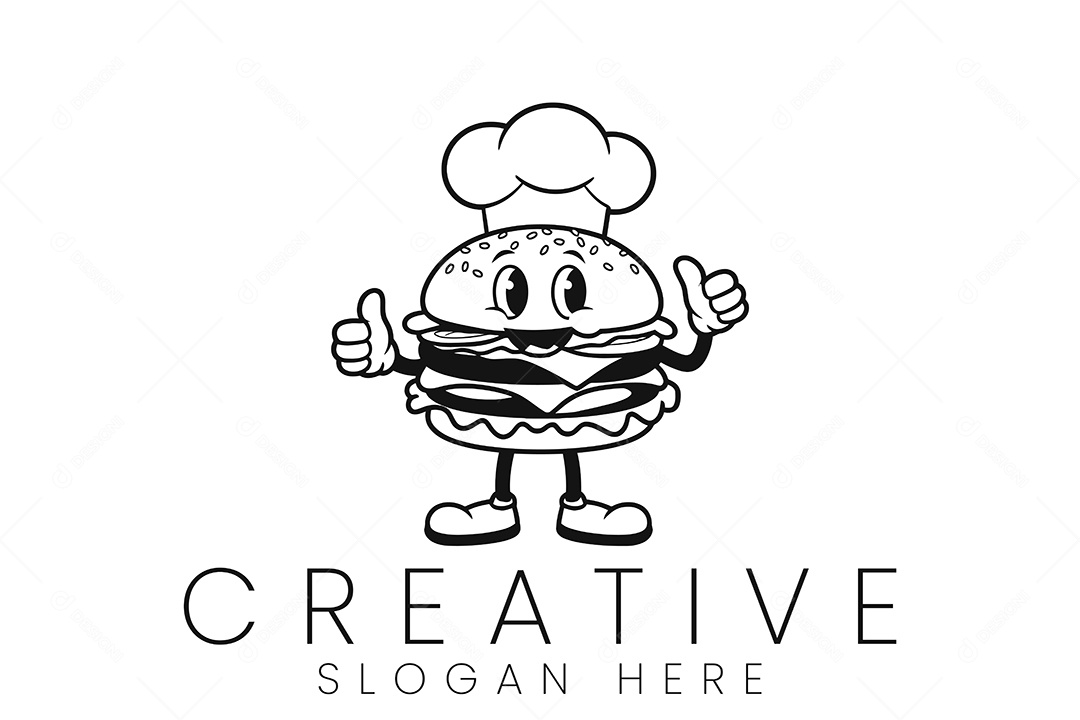 Logo de Lanchonete Ilustração Vetor EPS + AI Editável