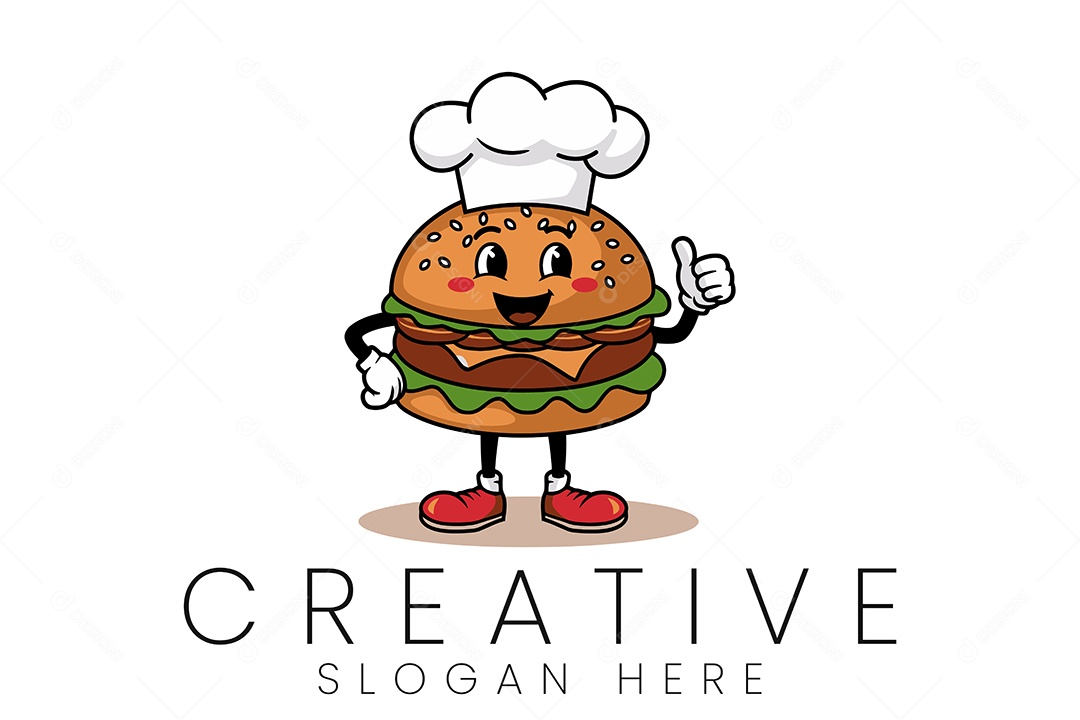 Logo de Lanchonete Ilustração Vetor EPS + AI Editável