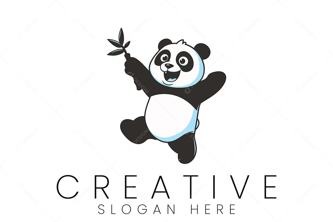 Logo de Animal Panda Ilustração Vetor EPS + AI Editável