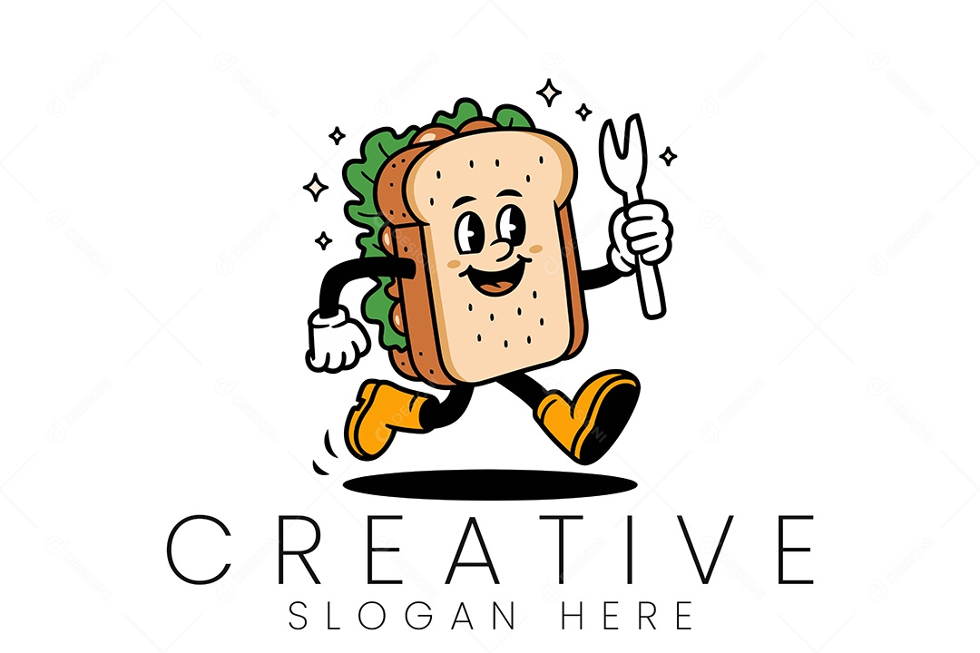 Logo de Lanchonete Ilustração Vetor EPS + AI Editável