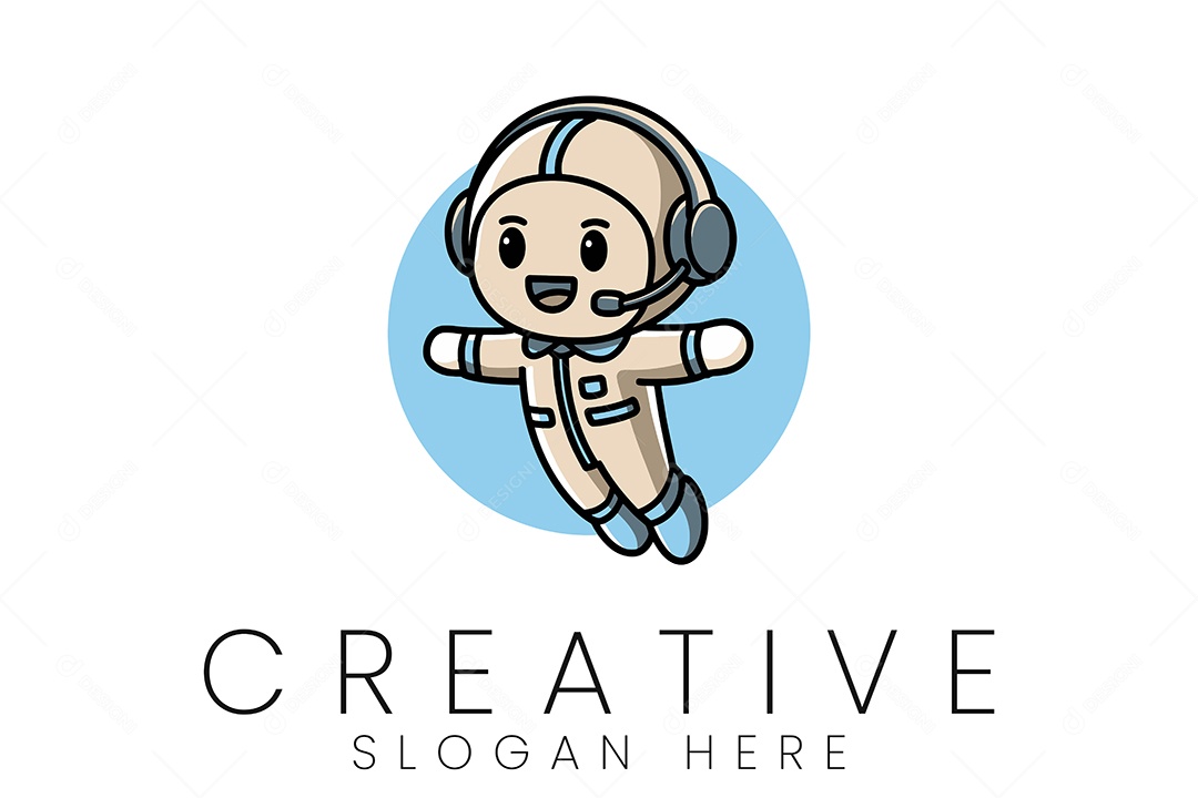 Logo de Empresa Astronauta Ilustração Vetor EPS + AI Editável