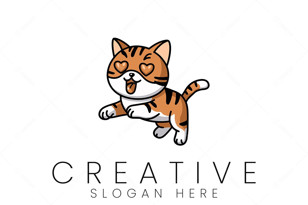 Logo de Animal Gato Ilustração Vetor EPS + AI Editável