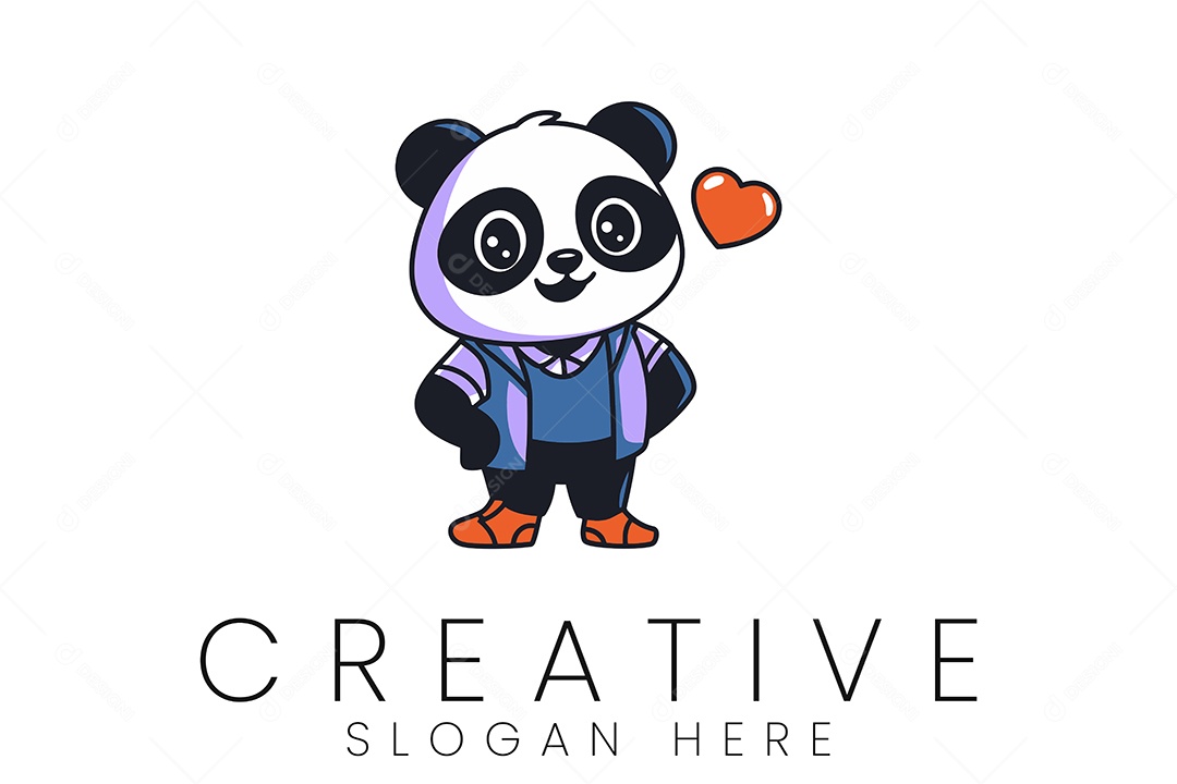 Logo de Animal Panda Ilustração Vetor EPS + AI Editável